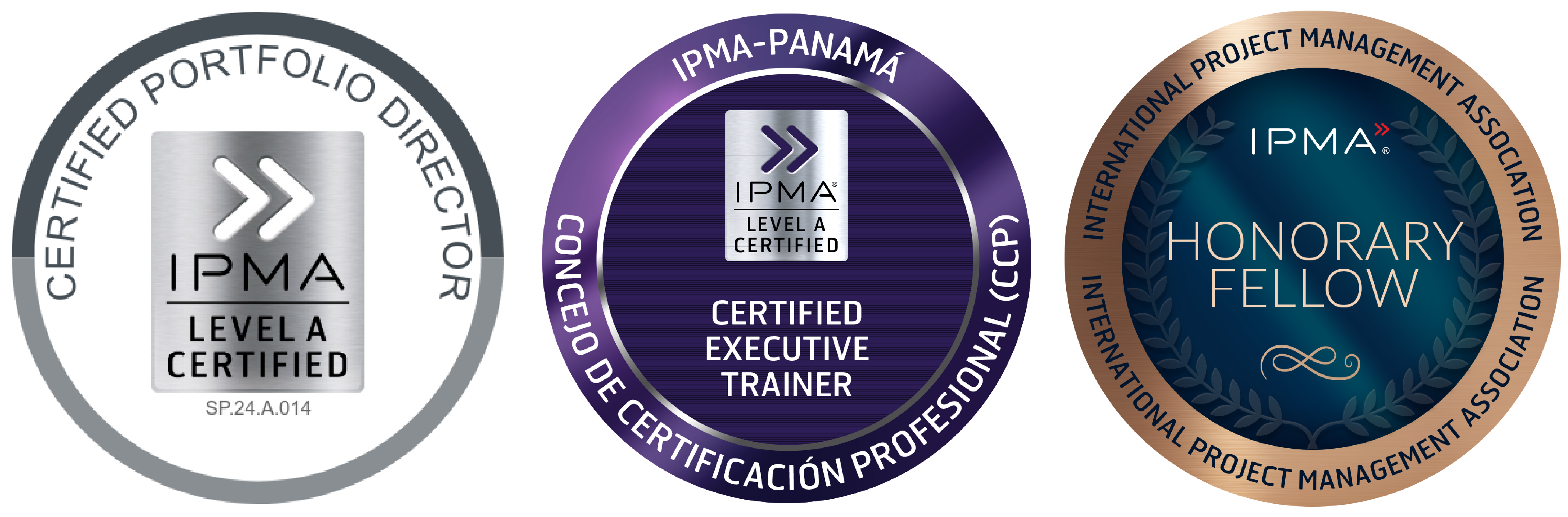 tres logos certificados juntos